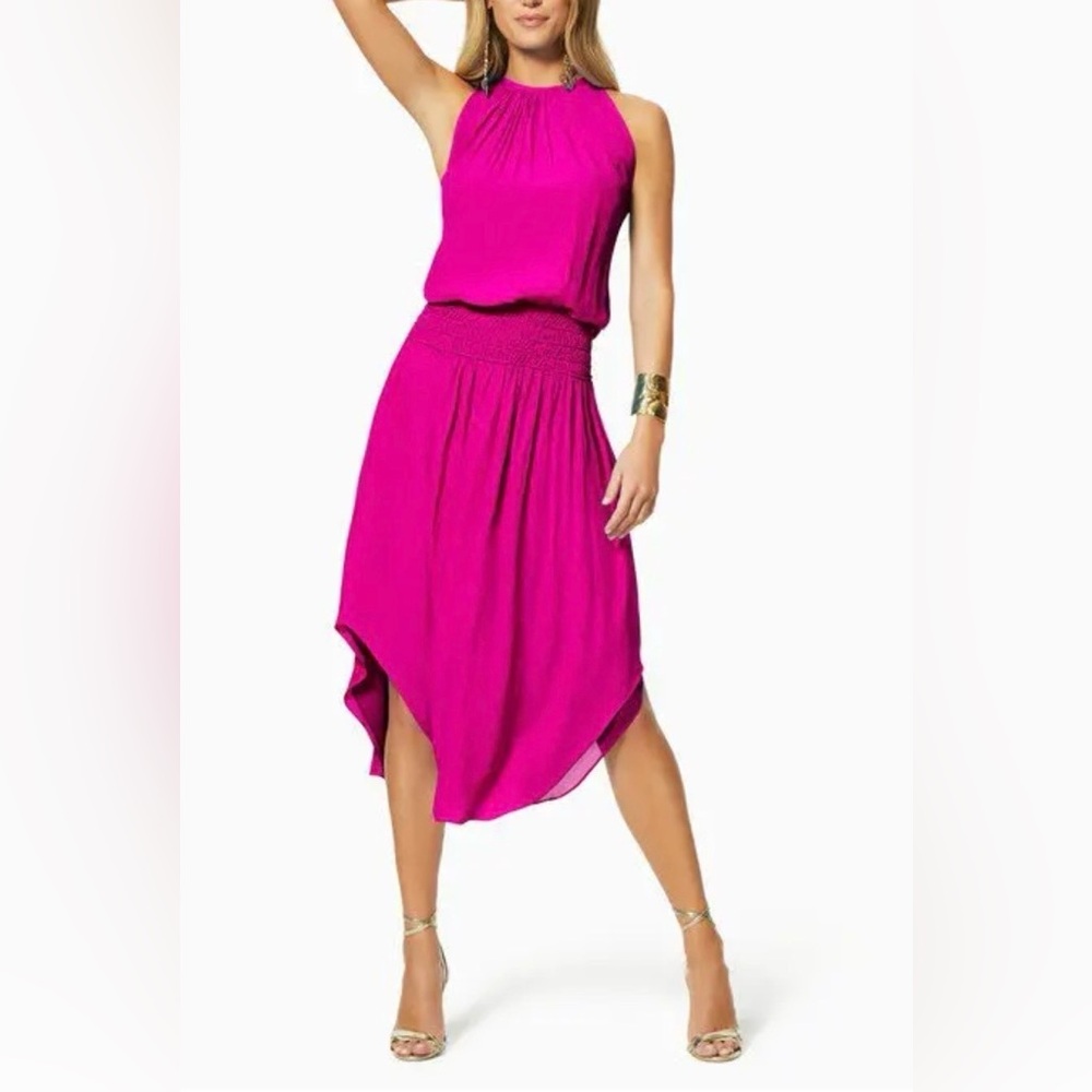 Ramy Brook Audrey Smocked Midi Drees